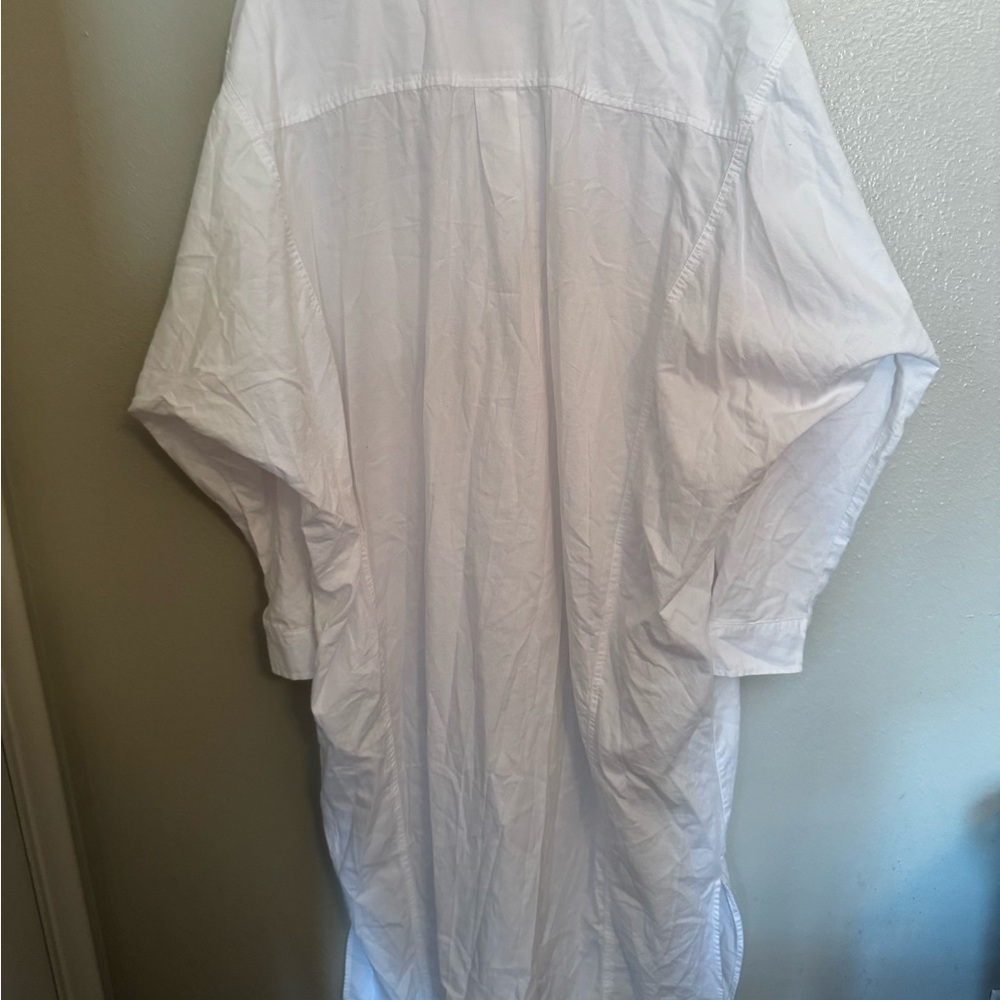 White Long Sleeve Shirt Dress - Picture 8 of 10